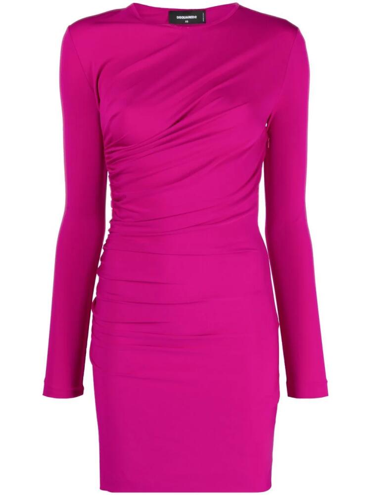 DSQUARED2 pintucked long-sleeve minidress - Pink Cover