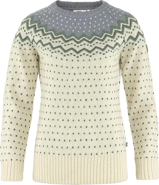 Fjallraven Ovik Knit Sweater (Chalk White/Flint Grey) Women's Sweater Cover