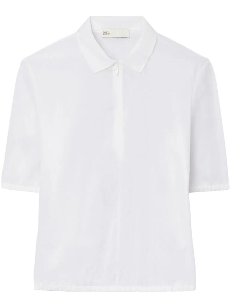 Tory Burch zip-up short-sleeve shirt - White Cover