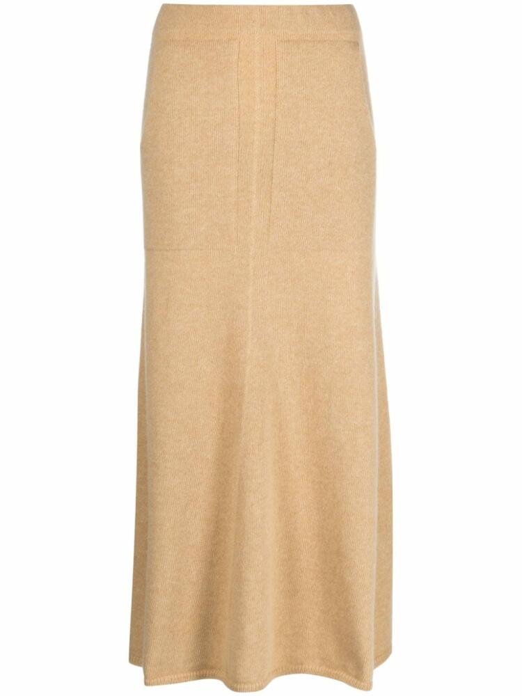 Roberto Collina high-waist merino-wool skirt - Neutrals Cover