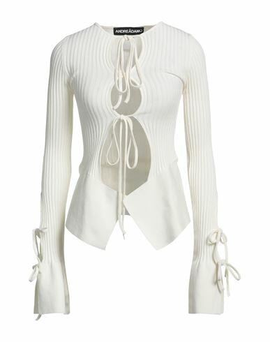 Andreādamo Woman Cardigan Ivory Viscose, Polyester, Polyamide, Elastane Cover