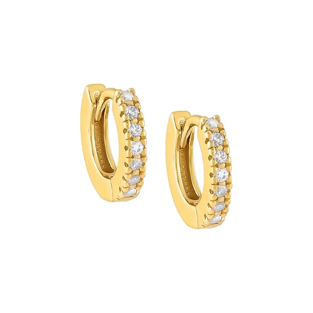 BY ADINA EDEN CZ Mini Huggie Earring in Gold Cover