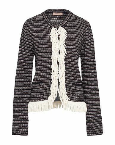 Twinset Woman Cardigan Black Viscose, Polyamide, Wool, Polyester, Cashmere Cover