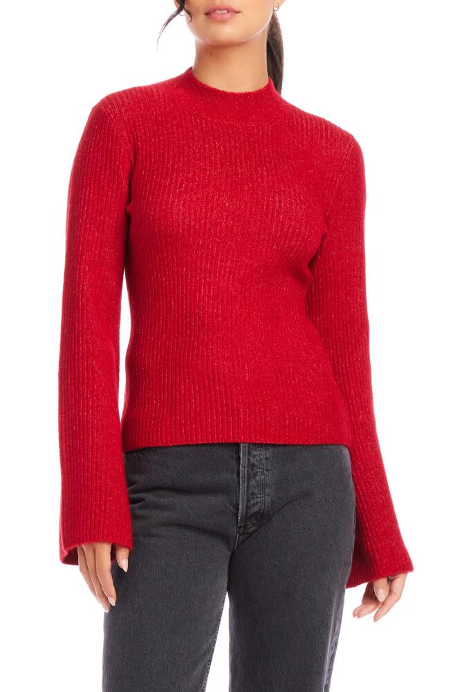 FIFTEEN TWENTY Brielle Flare Sleeve Mock Neck Sweater in Red Cover