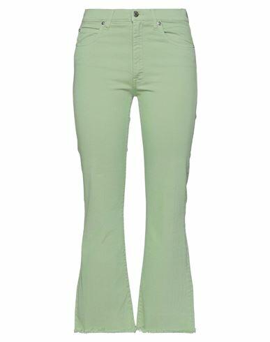 (+) People Woman Pants Light green Cotton, Elastomultiester, Elastane Cover