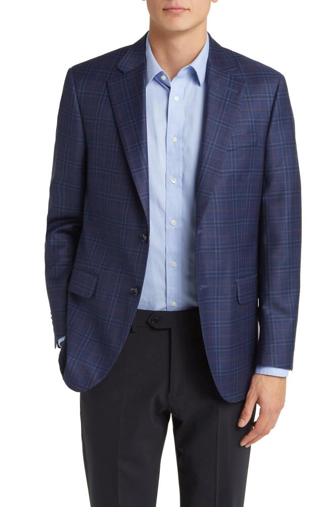 Peter Millar Tailored Fit Plaid Wool Sport Coat in Navy Cover