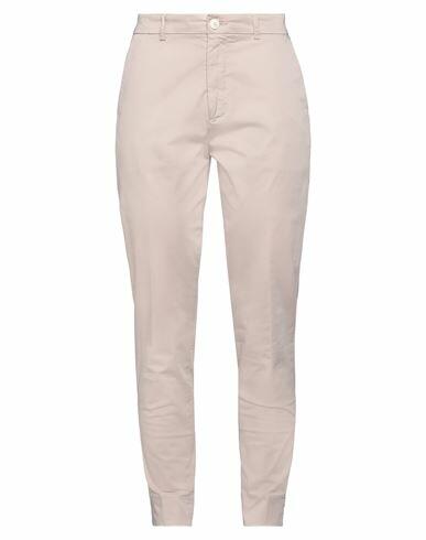 (+) People Woman Pants Beige Cotton, Elastane Cover