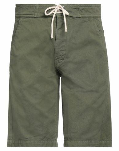 Société Anonyme Man Shorts & Bermuda Shorts Military green Cotton Cover