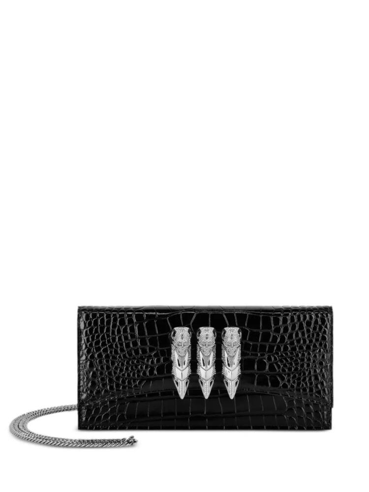 Philipp Plein mini calf-leather clutch - Black Cover