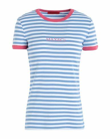 Max & co. Woman T-shirt Light blue Cotton Cover