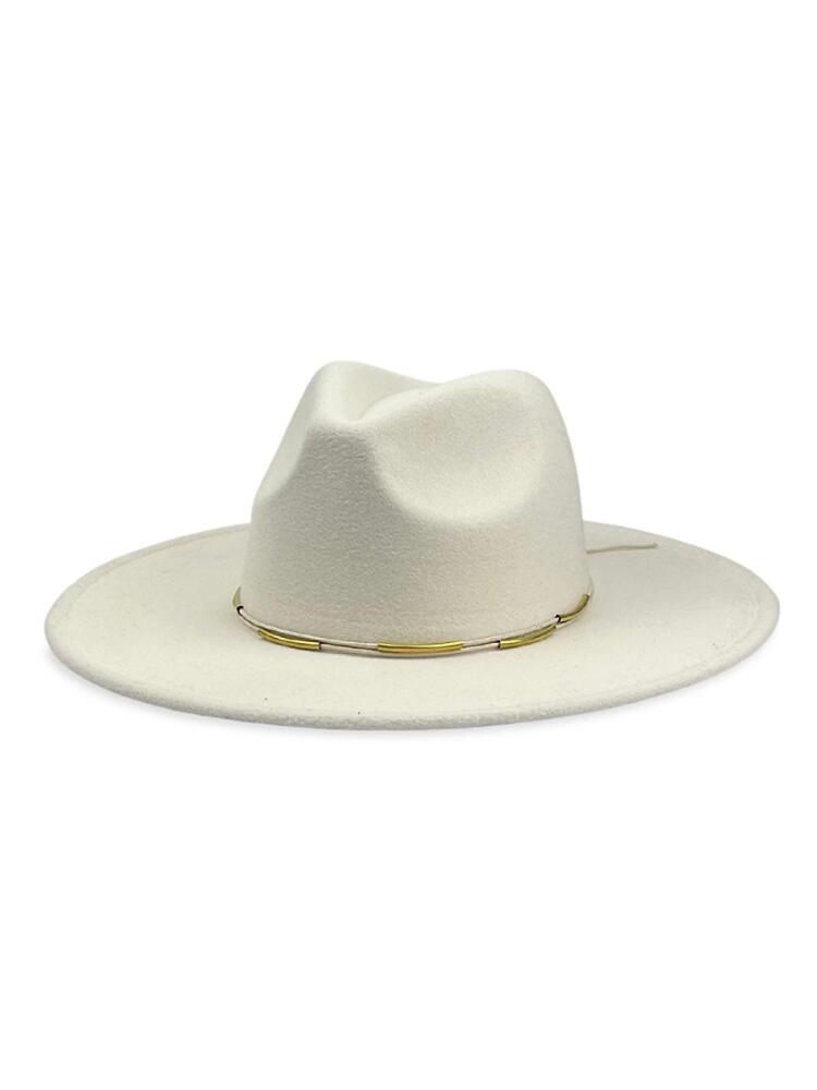 MARCUS ADLER Women's Metal Trim Panama Hat - Ivory Cover