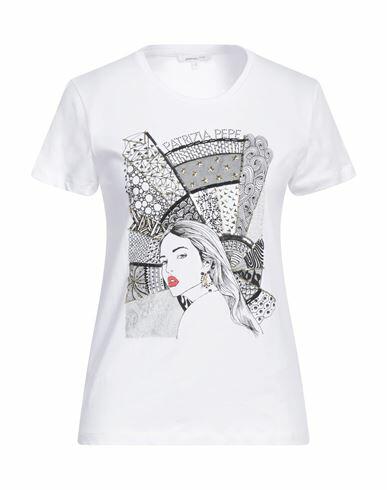 Patrizia Pepe Woman T-shirt White Cotton, Polyester Cover