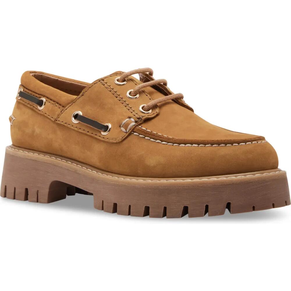 Steve Madden Lavine Boat Shoe in Tan Nubuck Cover