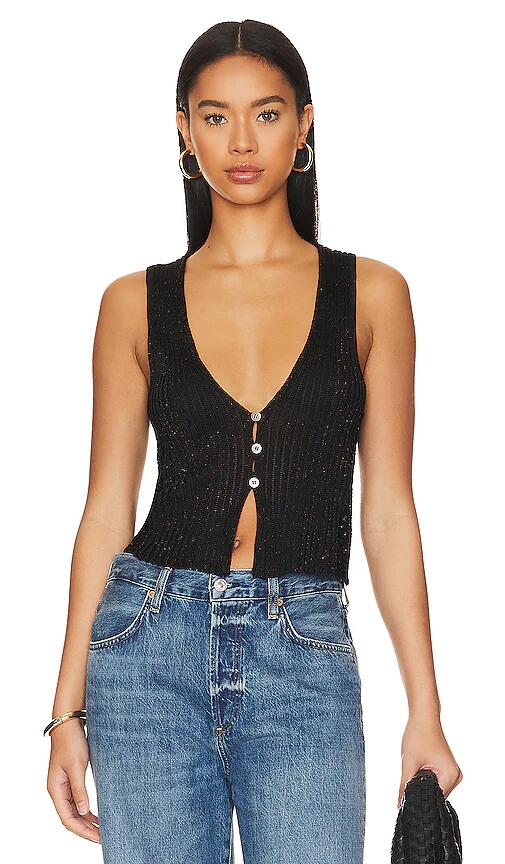 Free People Seascape Vest in Black Cover