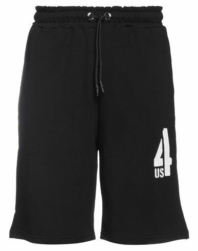 Cesare Paciotti 4us Man Shorts & Bermuda Shorts Black Cotton Cover