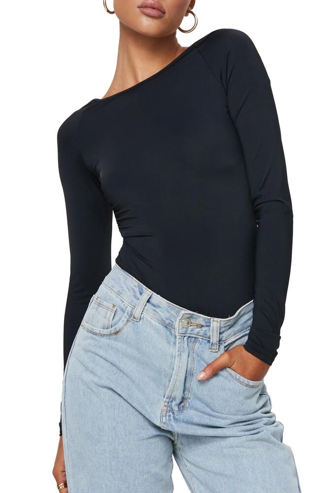 Princess Polly Gatewood Back Cutout Long Sleeve Bodysuit in Black Cover