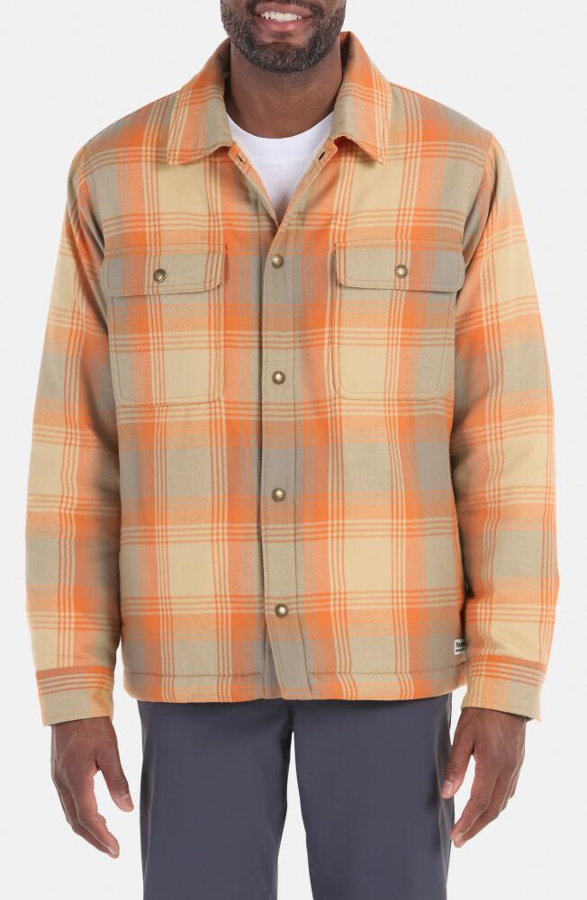 Marmot Ridgefield Fleece Lined Flannel Snap-Up Shirt Jacket in Tangelo Cover