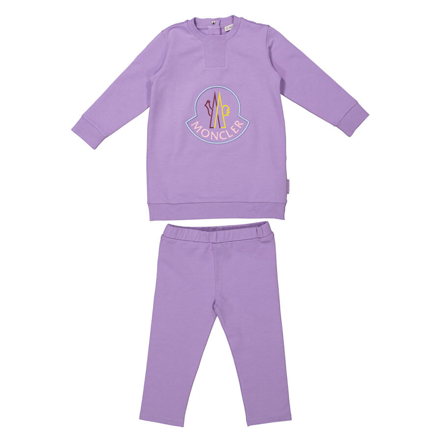 Moncler Girls Lilac Logo Tracksuit Set Cover