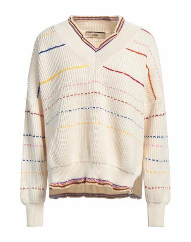 Akep Woman Sweater Cream Merino Wool, Acrylic Cover