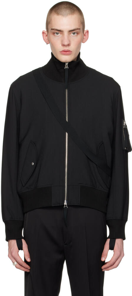 Helmut Lang Black Seatbelt Bomber Jacket Cover