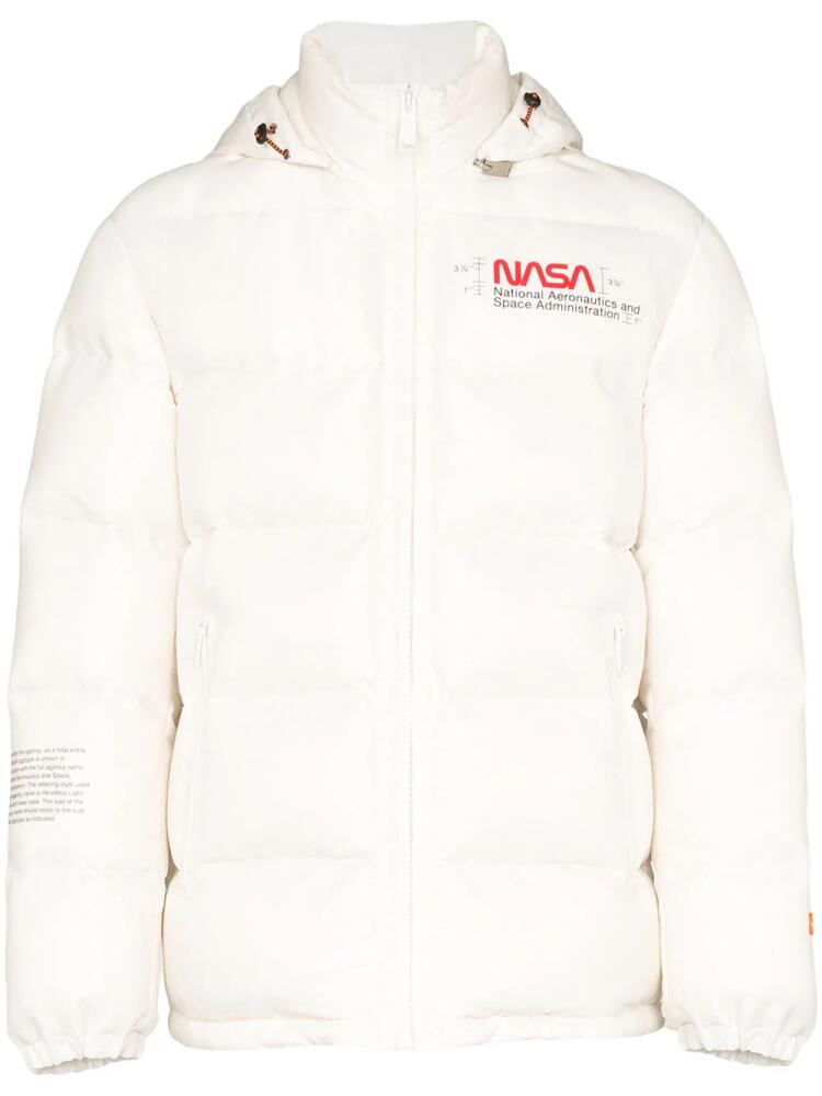 Heron Preston NASA print padded coat - White Cover