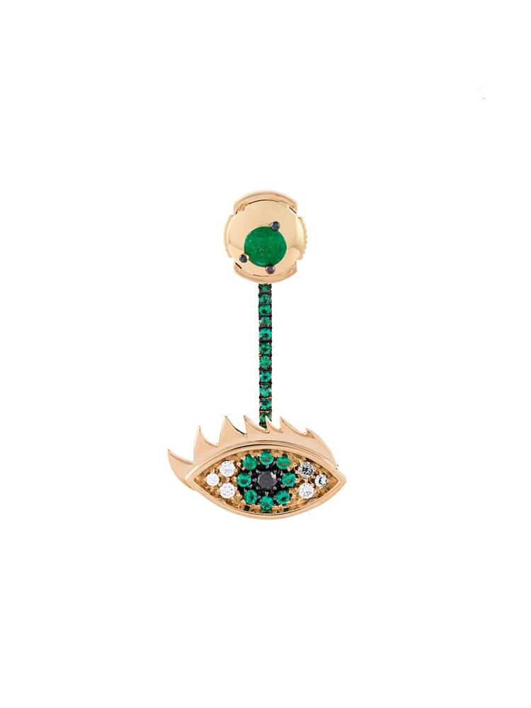 Delfina Delettrez 'Eyes on me' diamond and emerald earring - Metallic Cover