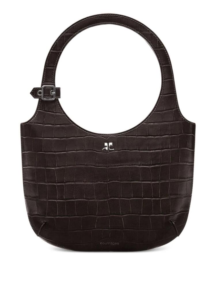 Courrèges Holy crocodile-effect tote bag - Brown Cover