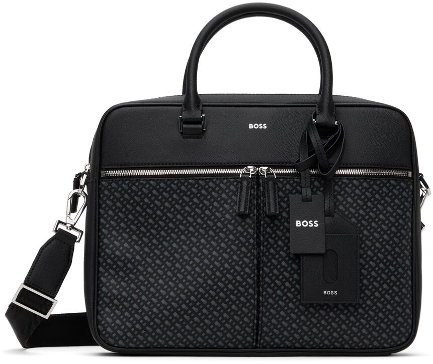 BOSS Black Leather Briefcase Cover