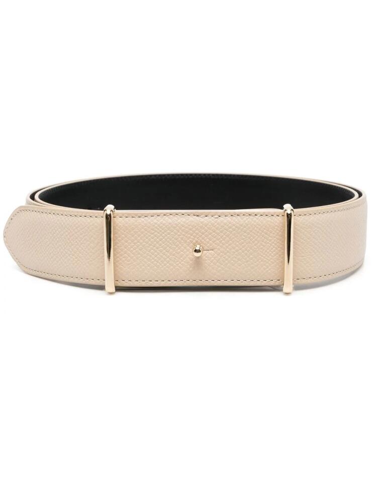 Maison Margiela pebbled-effect leather belt - Neutrals Cover