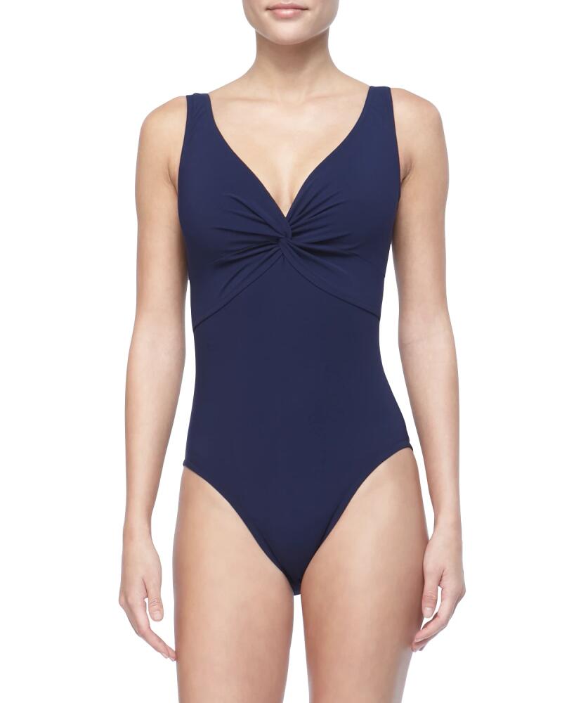 Karla Colletto Twist-Front Underwire One-Piece Swimsuit Cover