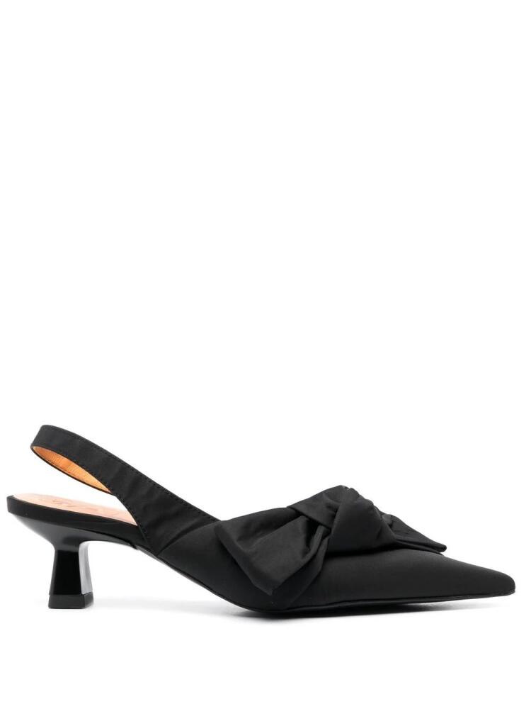 GANNI Soft Bow 55mm slingback pumps - Black Cover