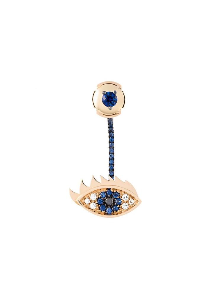 Delfina Delettrez 'Eyes on me piercing' diamond and sapphire earring - Metallic Cover