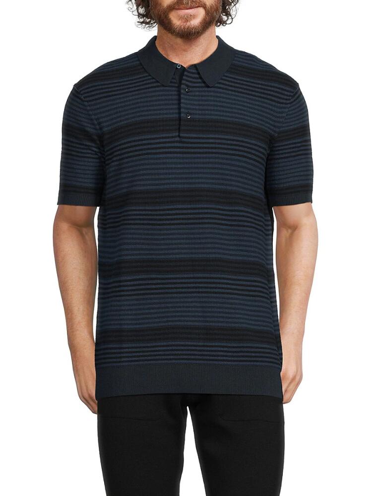 Scotch & Soda Men's Striped Knit Polo - Blue Stripe Cover