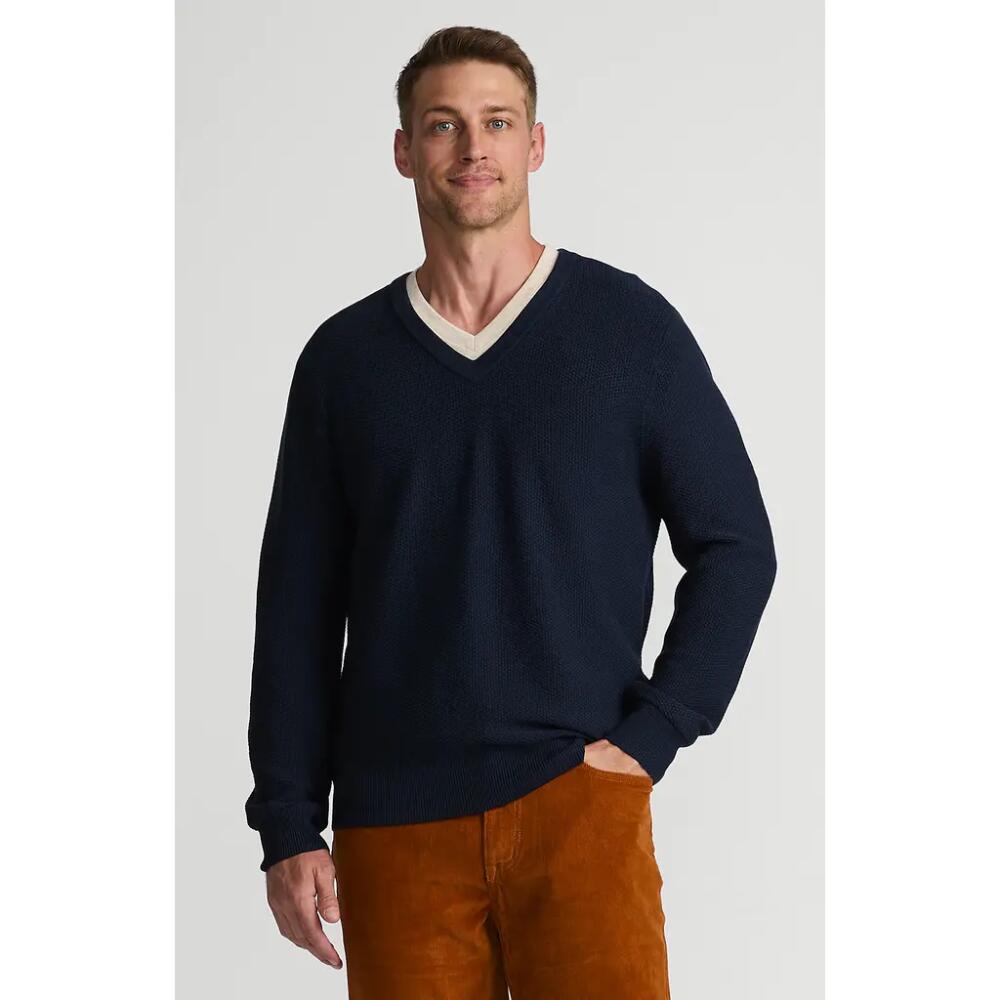 Lands' End Long Sleeve Washable Merino Wool V Neck Sweater in Radiant Navy Cover