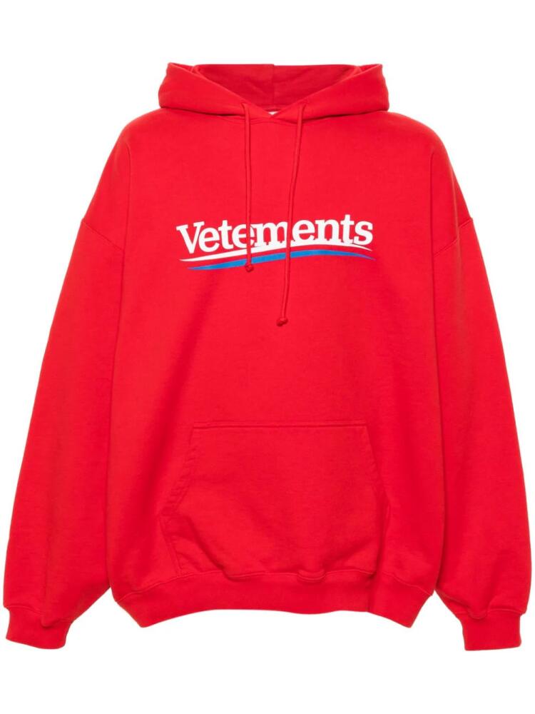 VETEMENTS logo-print hoodie - Red Cover