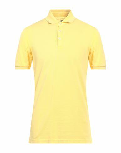 Fedeli Man Polo shirt Yellow Cotton Cover