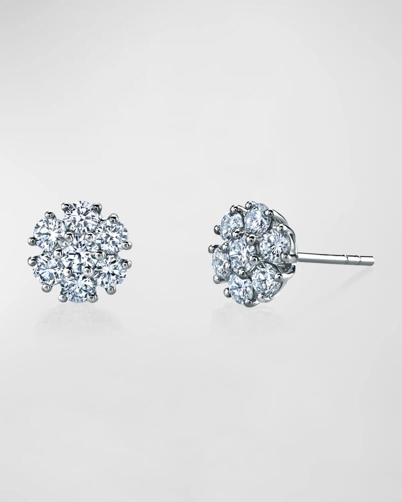 Neiman Marcus Diamonds Round Diamond Flower Stud Earrings, 1tcw Cover