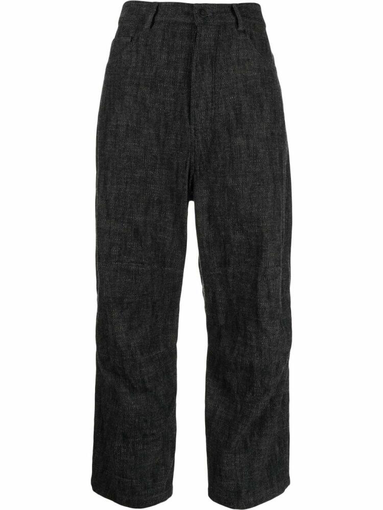 Forme D'expression high-waisted cotton-blend trousers - Grey Cover