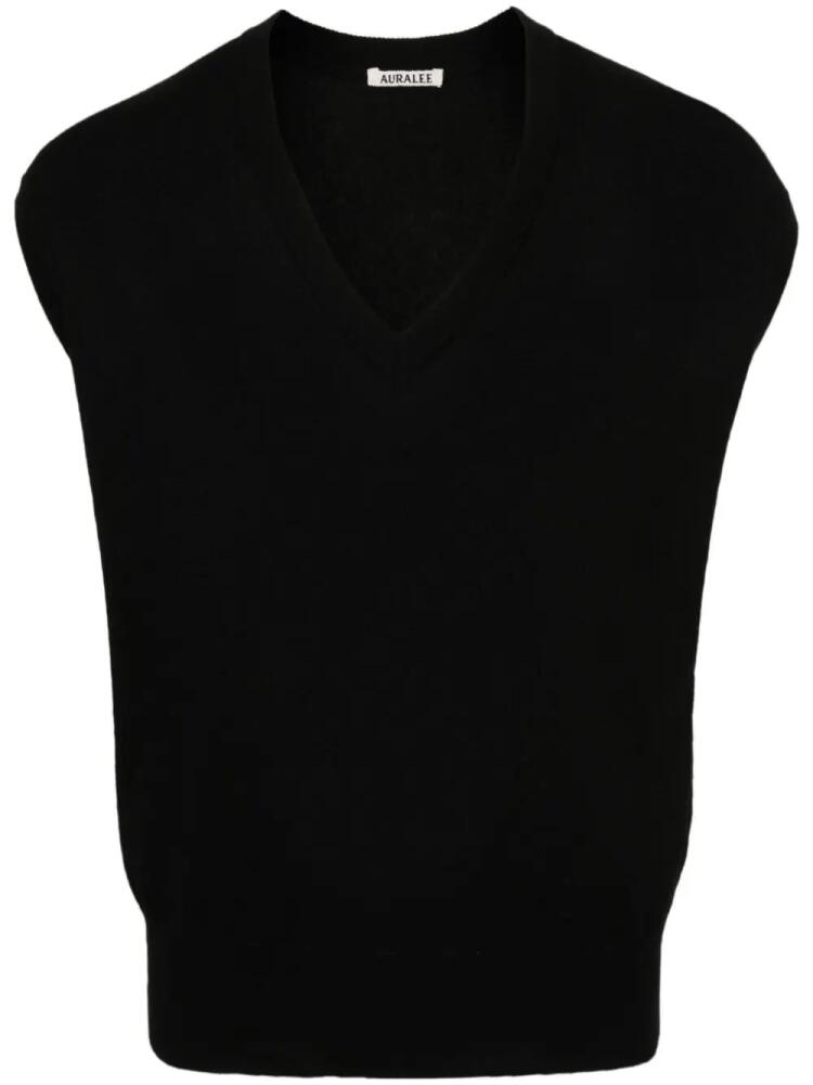 Auralee V-neck straight-hem vest - Black Cover