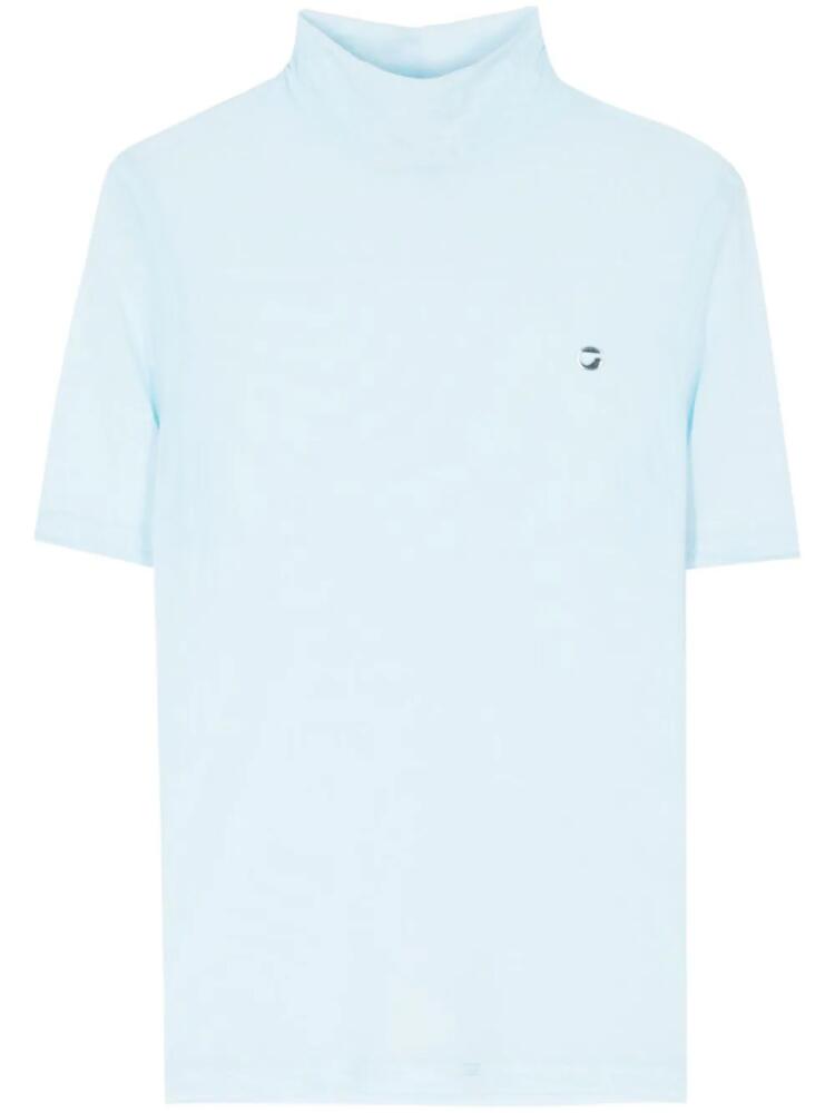 Coperni logo-appliqué mesh top - Blue Cover