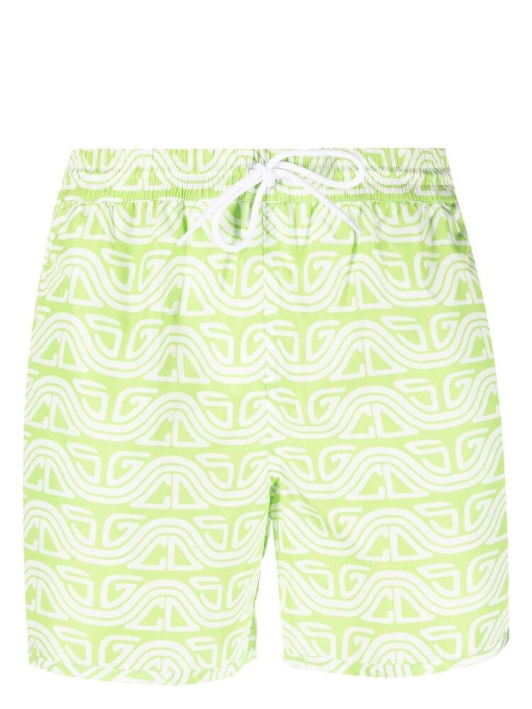 GCDS abstract-print swim shorts - Green Cover