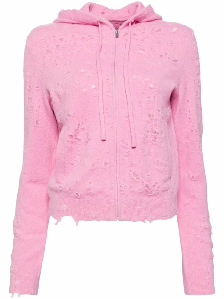 JNBY distressed hooded cardigan - Pink Cover