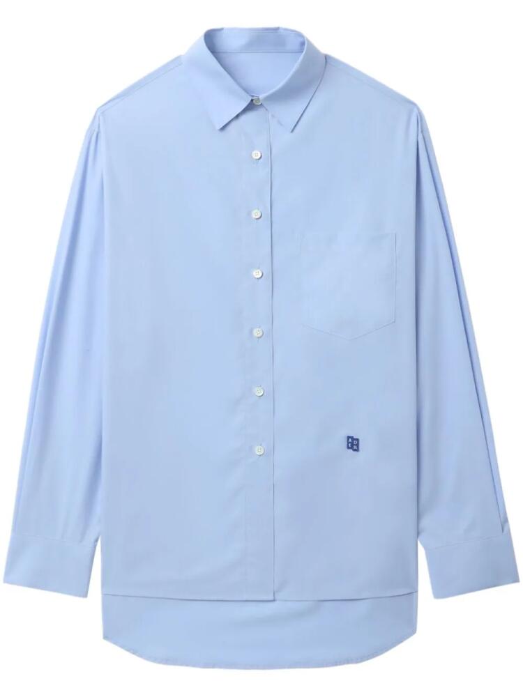 Ader Error Tetris-appliqué cotton shirt - Blue Cover