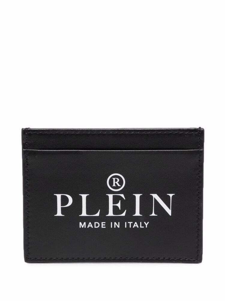 Philipp Plein logo-print leather cardholder - Black Cover