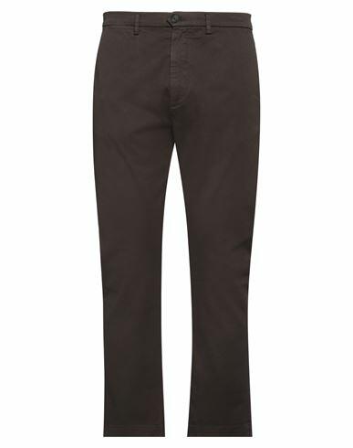 Pence Man Pants Dark brown Cotton, Elastane Cover