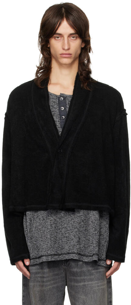 Greg Lauren Black Knit Wool GL1 Cardigan Cover