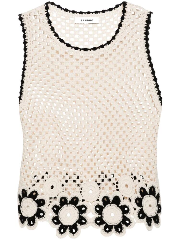 SANDRO floral crochet tank top - Neutrals Cover