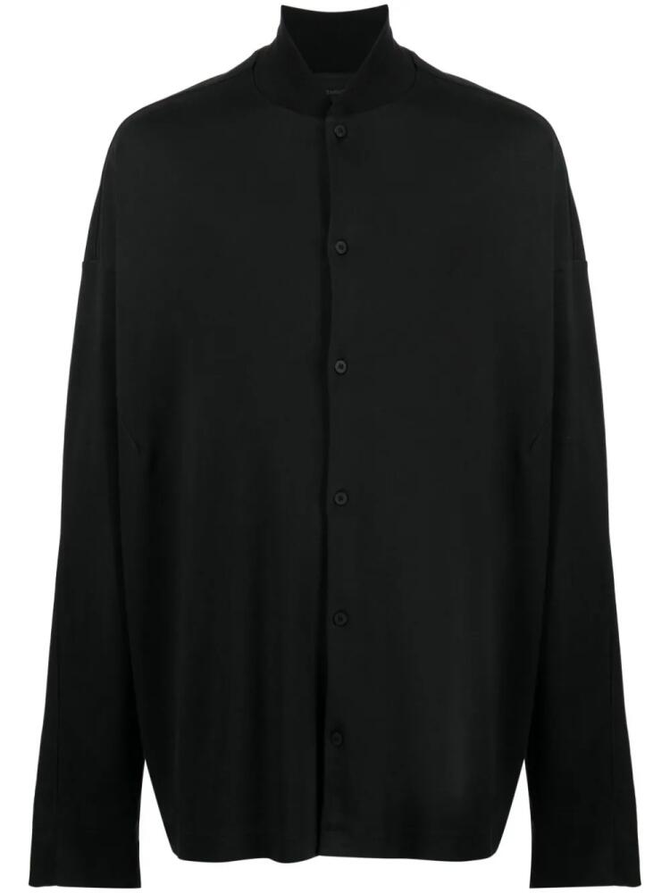 Transit band-collar cotton shirt - Black Cover