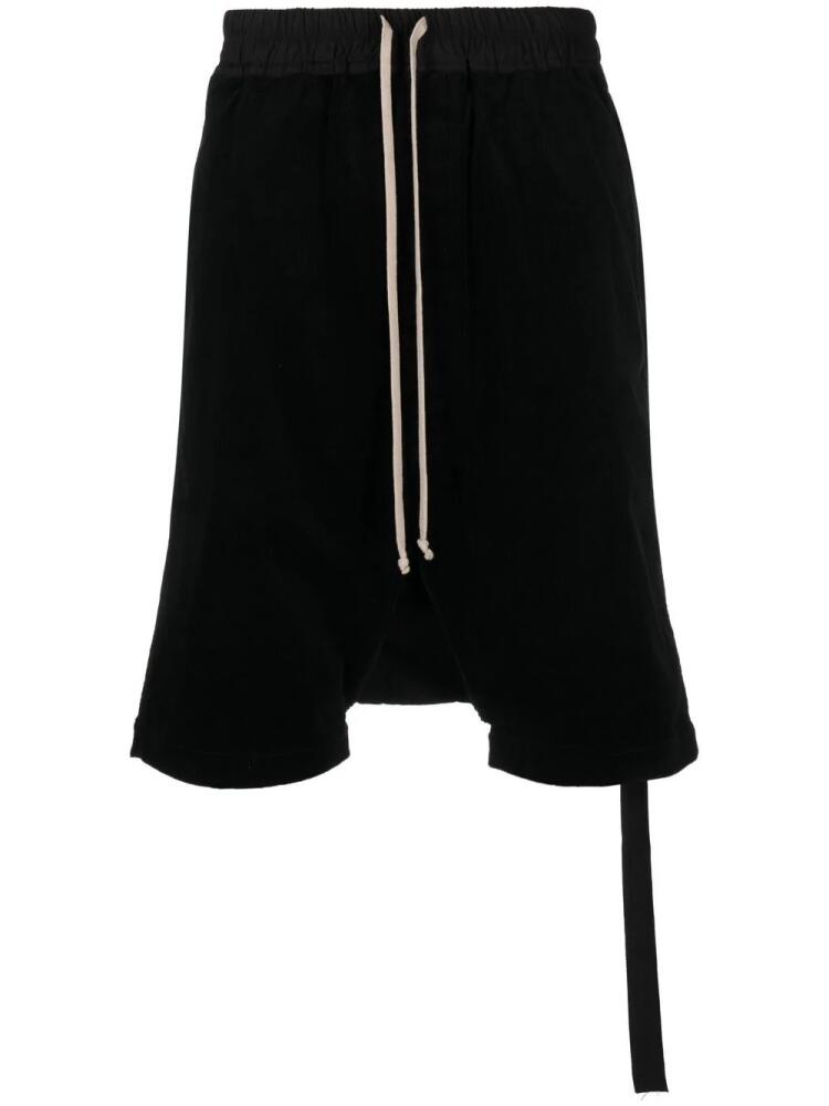 Rick Owens DRKSHDW drawstring drop-crotch shorts - Black Cover