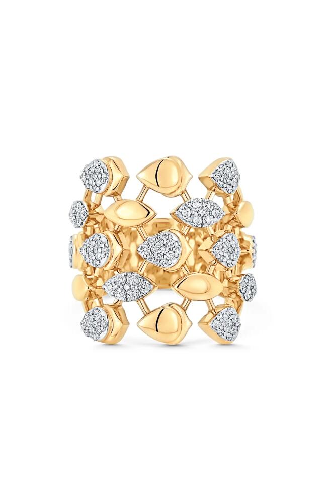 Sara Weinstock Lierre Pear Diamond Ring in Yellow Gold/Diamond Cover